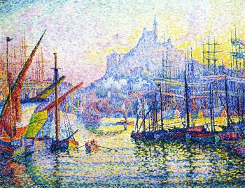 (image for) Handmade oil painting Copy paintings of famous artists Paul Signac's painting, Notre-Dame-de-la-Garde